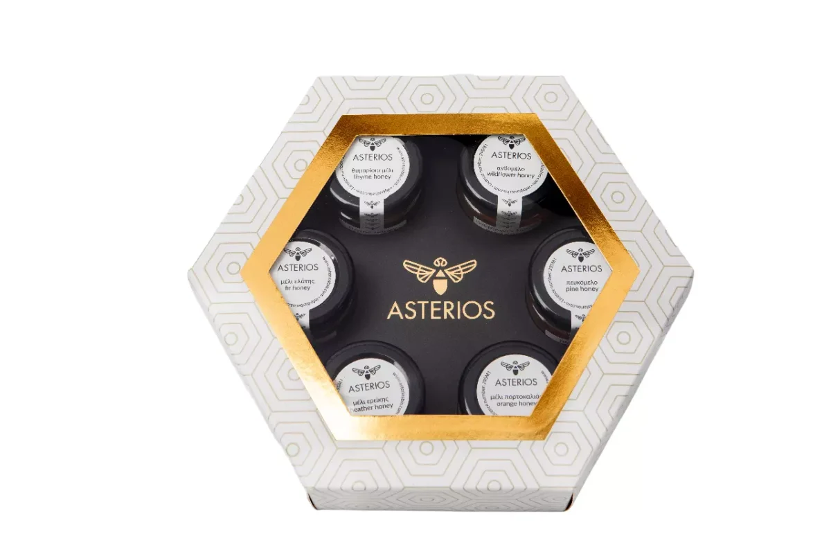 ASTERIOS Premium Κασετίνα με 6 Ελληνικά Μέλια – Πολυτελές Σετ Δώρου με Επιλεγμένες Ποικιλίες - Image 1